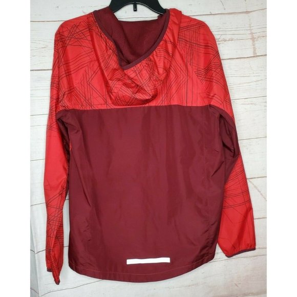 Rare Russell Red Burgundy Full Zip Hooded Small (34-36) Windbreaker Jacket - Picture 6 of 11